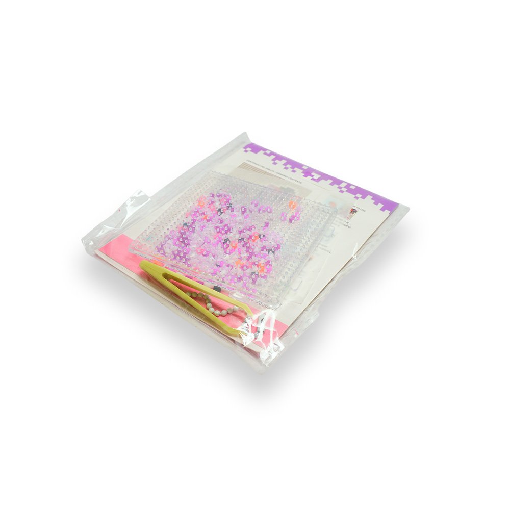 Diy Fusion Beads Pixel Art Craft Kit With Pegboard And Ironing Sheet