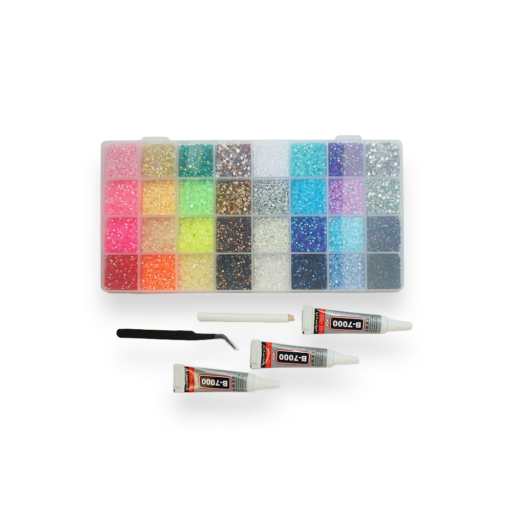 Diy Rhinestone Bedazzling Craft Kit With Glue And Tools 32 Colors