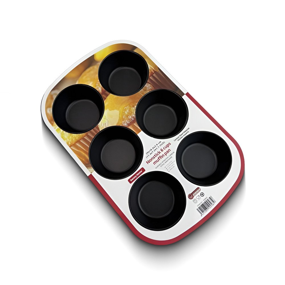 Danny Home Nonstick Muffin Pan- 6 Cup, 26.5x18.5x3cm