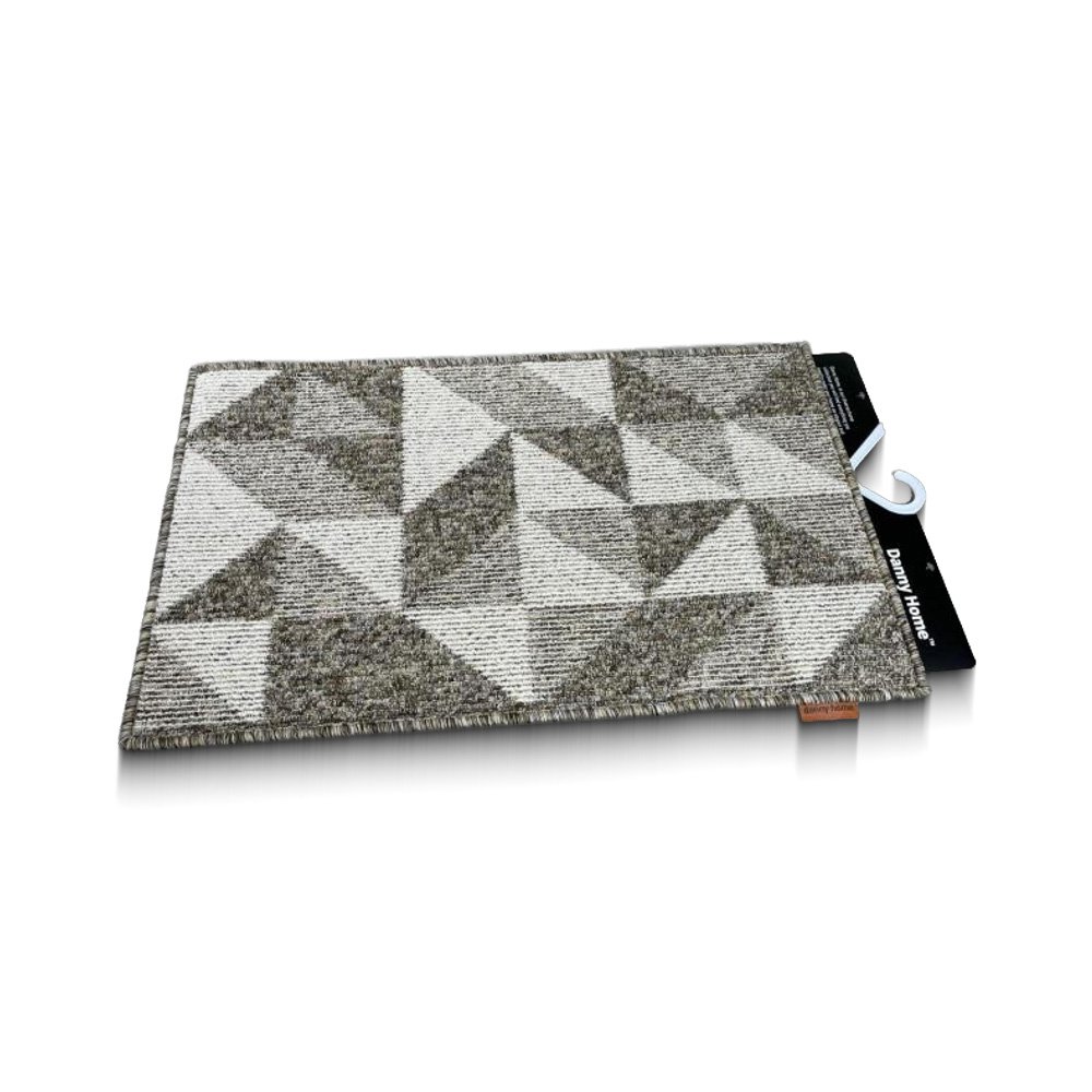 "Danny Home Indoor Doormat- Grey and White, 50x80cm"