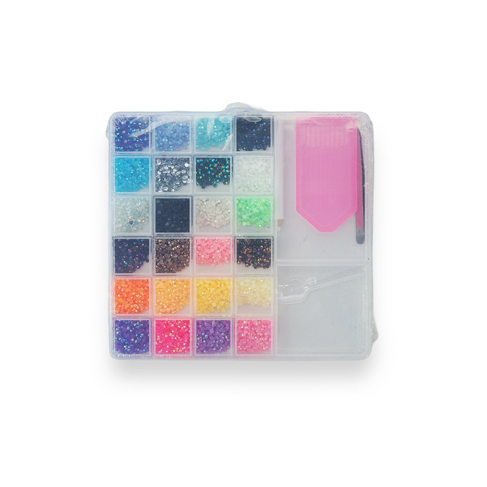 Diy Rhinestone Decoration Kit With Tools 24 Color Gems