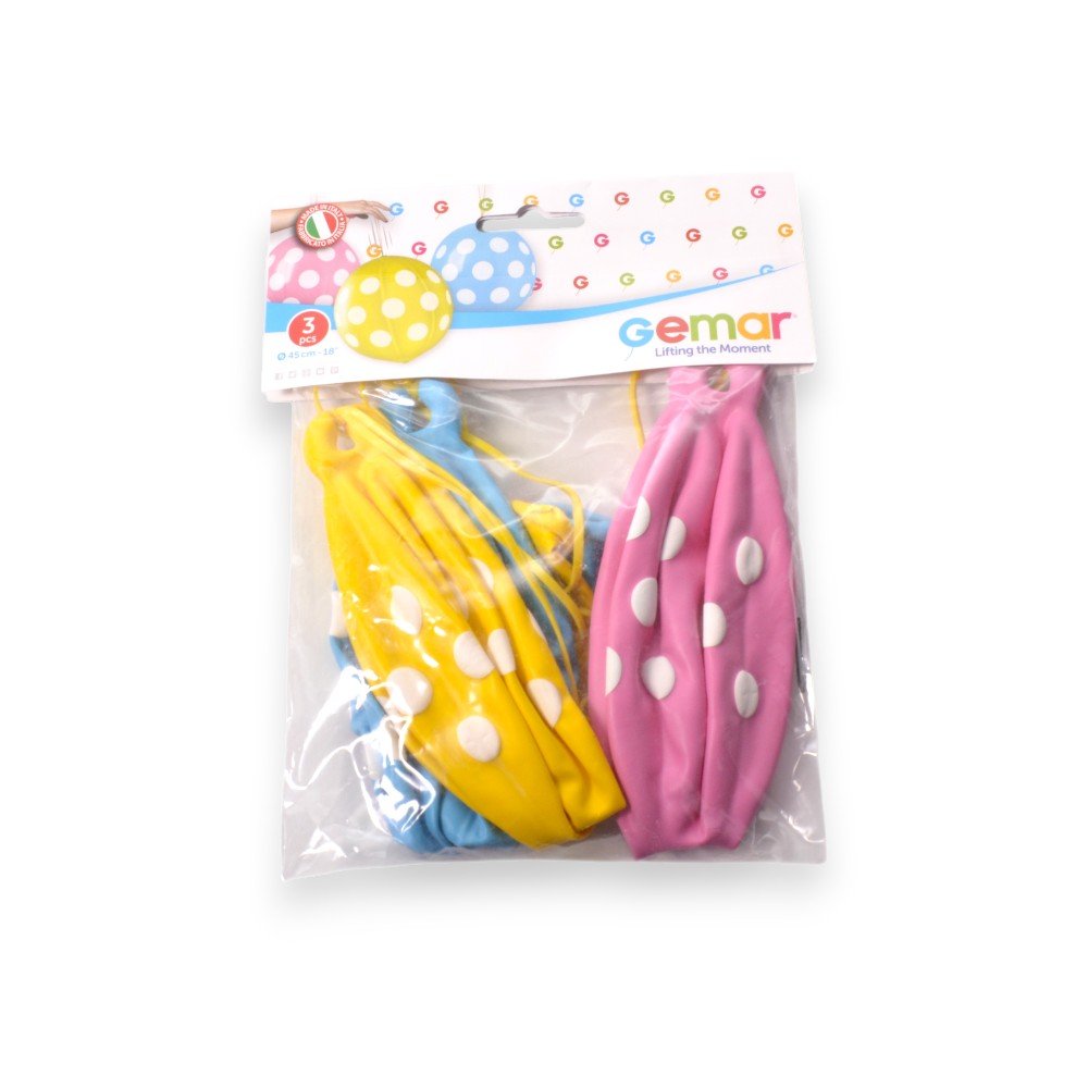 Gemar Polka Dots Ball Balloons- 3 Pieces