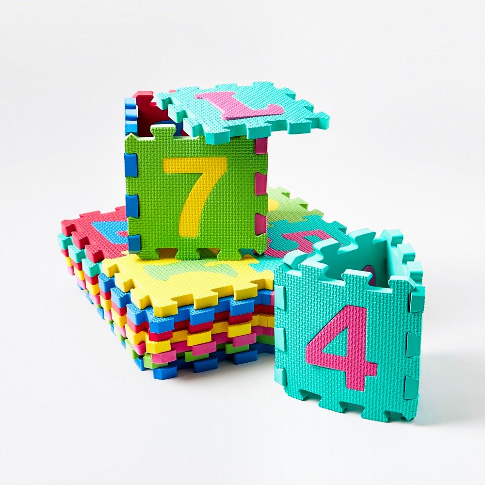 Kids Eva Numerical Foam Puzzle Mats  10 Pieces 9X9X0.7Cm