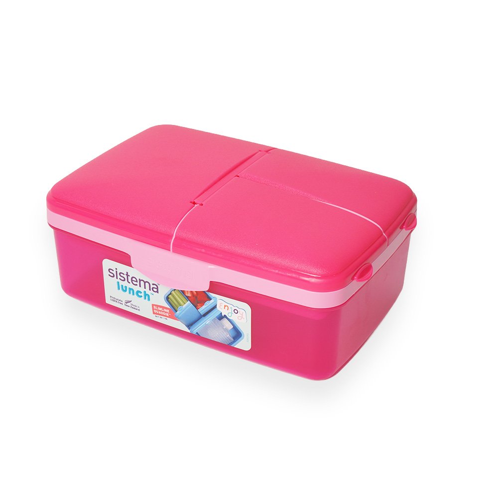 Sistema Food Storage Box With Bottle Pink 1.5L