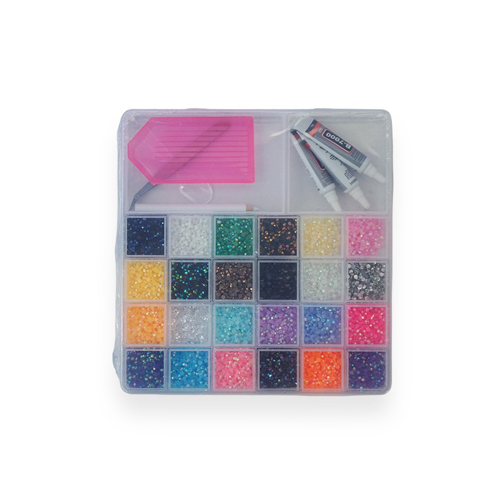 Diy Rhinestone Bedazzling Kit With B7000 Glue 24 Colors