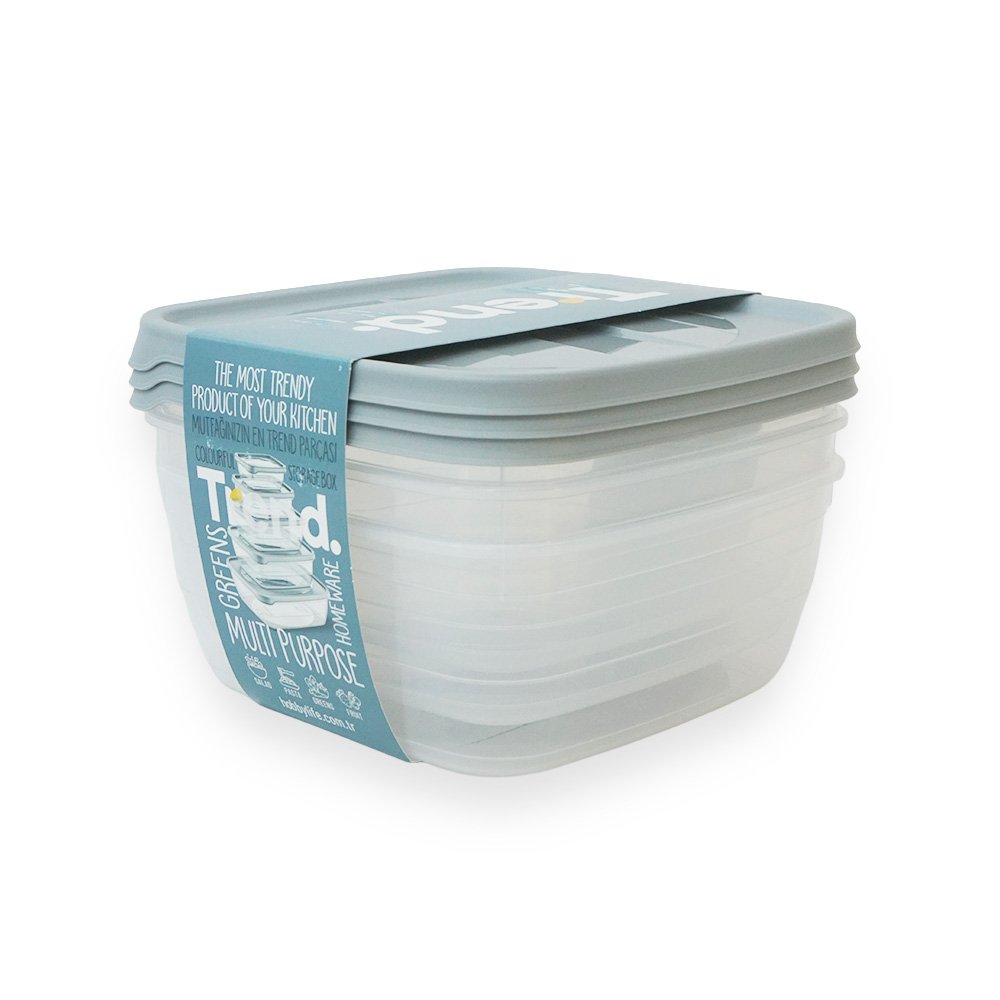 Trend Food Storage Container Set Gray 2 Pieces