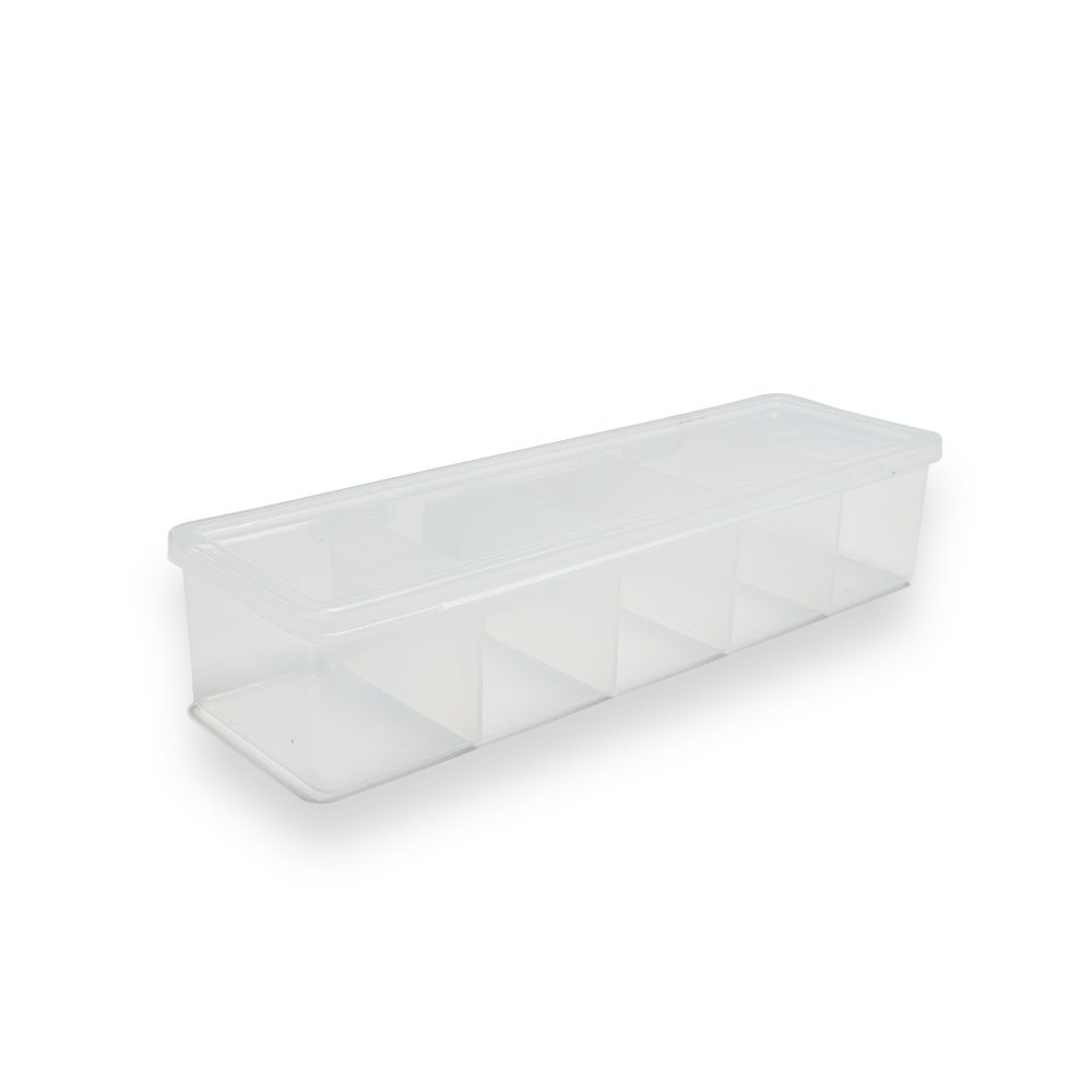 Transparent Plastic 5 Grid Storage Box