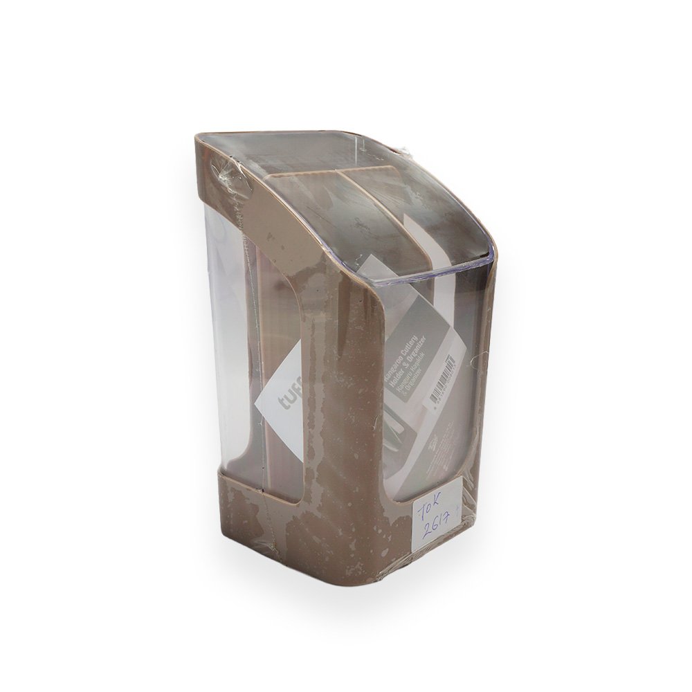 "Tuffex Plastic Utensil Organizer 3 compartments, Brown"