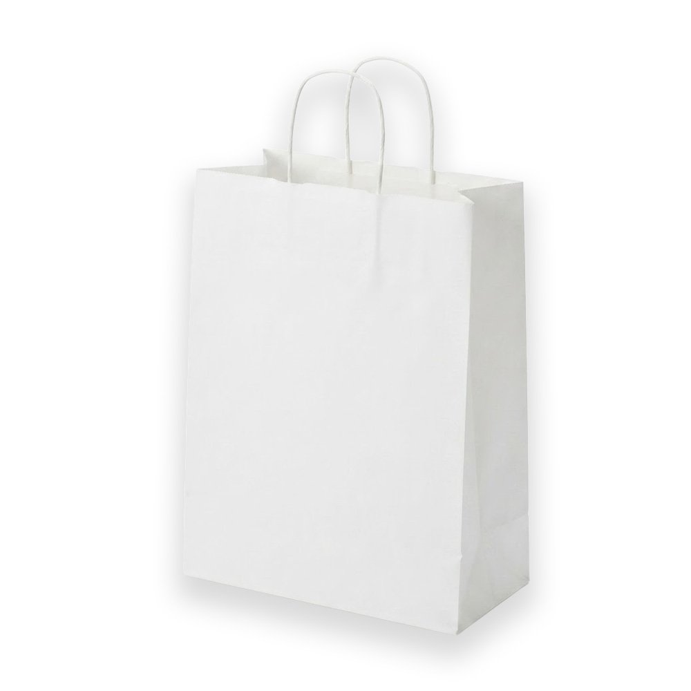 "Paper Gift Bag with Handles- White, 31x11.5x42cm"