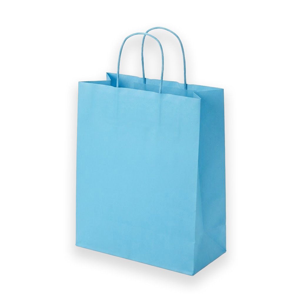 "Paper Gift Bag with Handles- Sky Blue, 31x11.5x42cm"