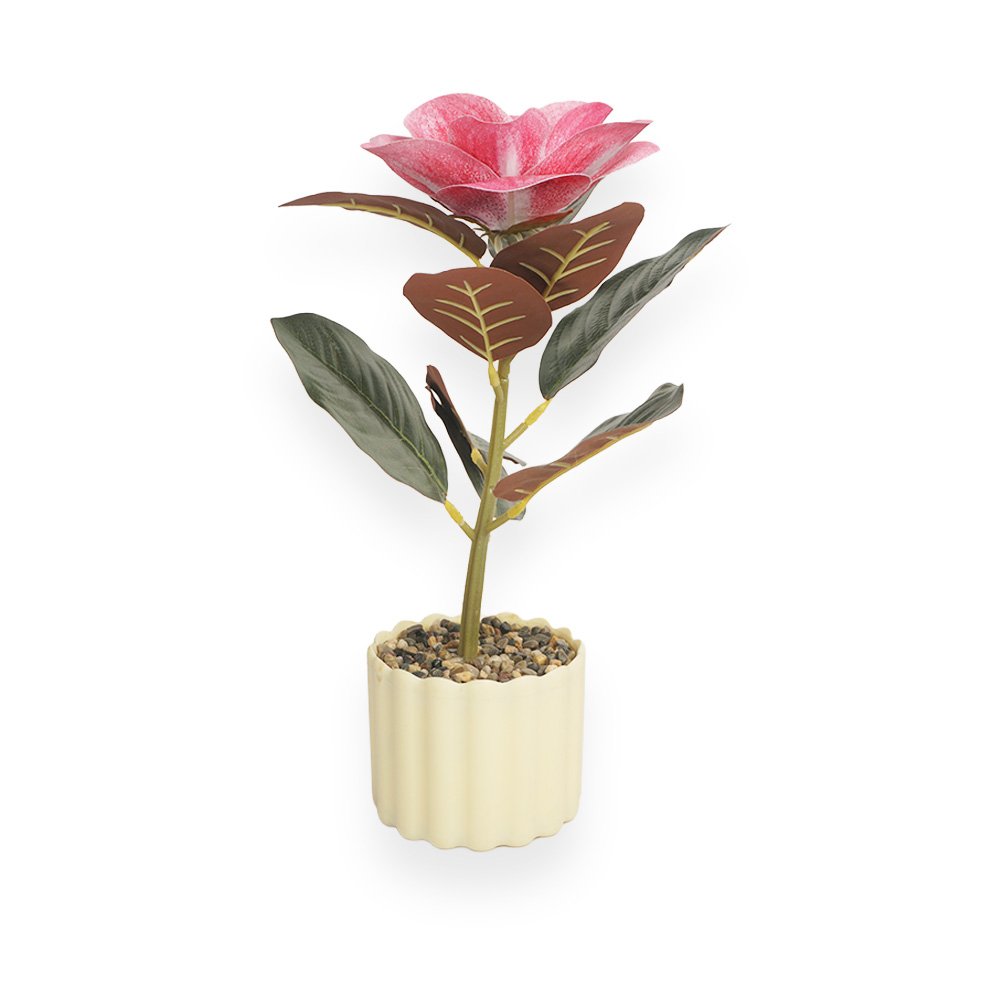 Plastic Artificial Bonsai Flower Pink And White 25Cm