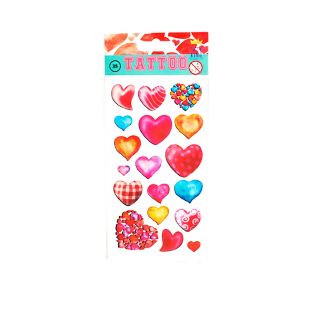 Color Hearts Temporary Tattoos