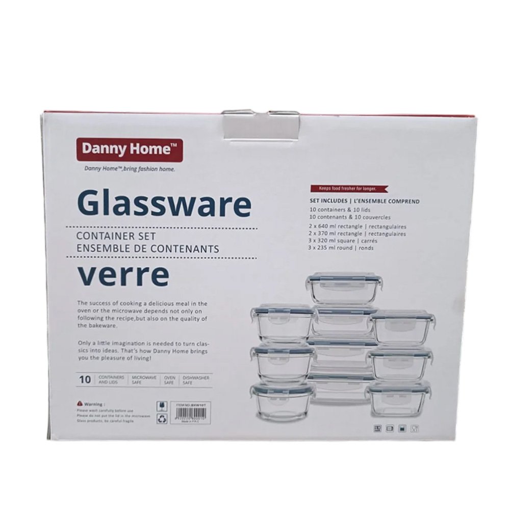 Danny Home Glass Ware Food Storage Container Set