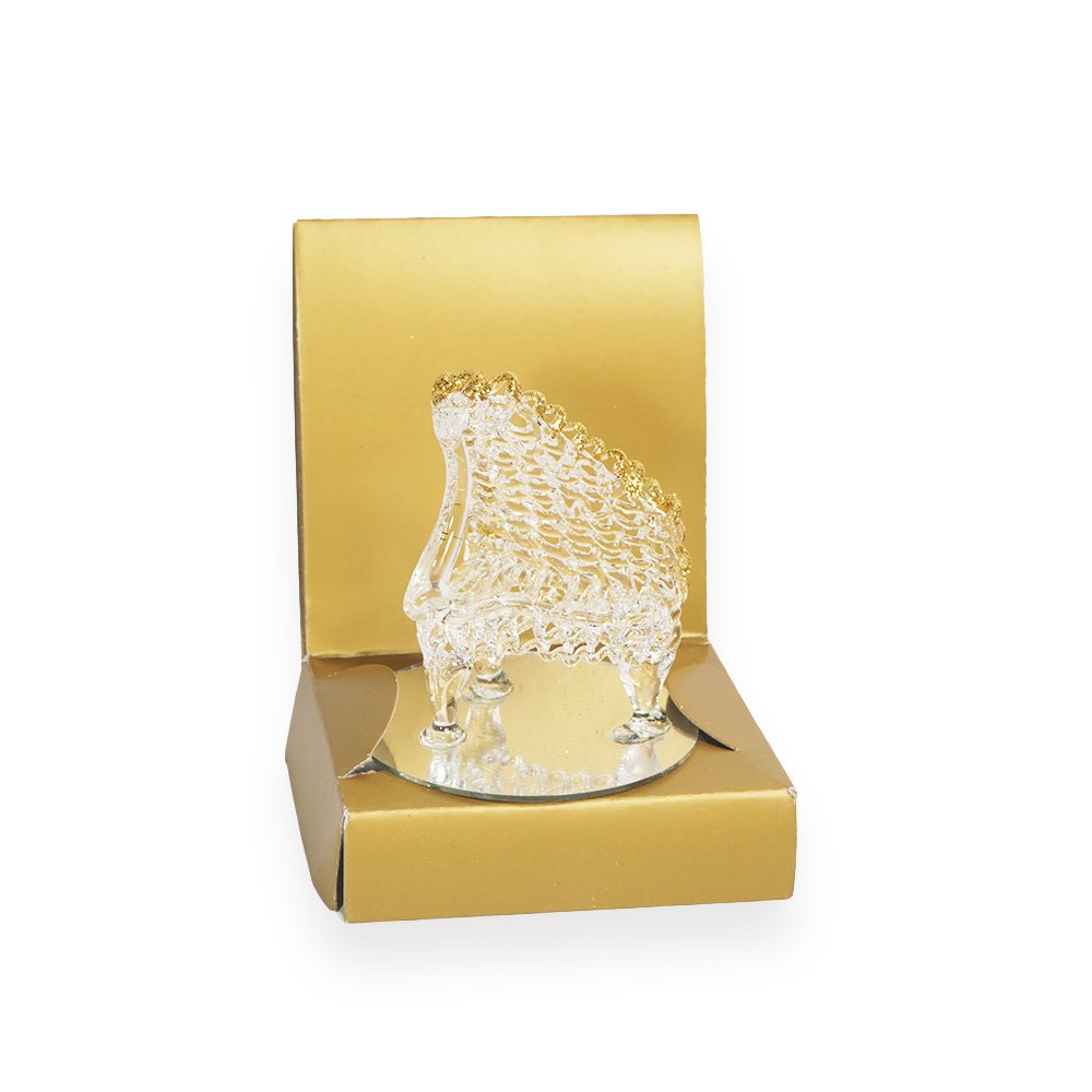 Crystal Chair Figurine Gold And Silver