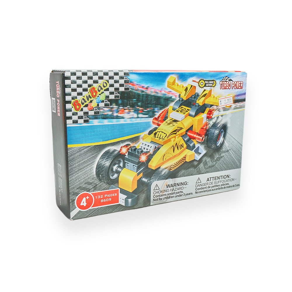 "BanBao Turbo Power Car Set, 132 Pieces"