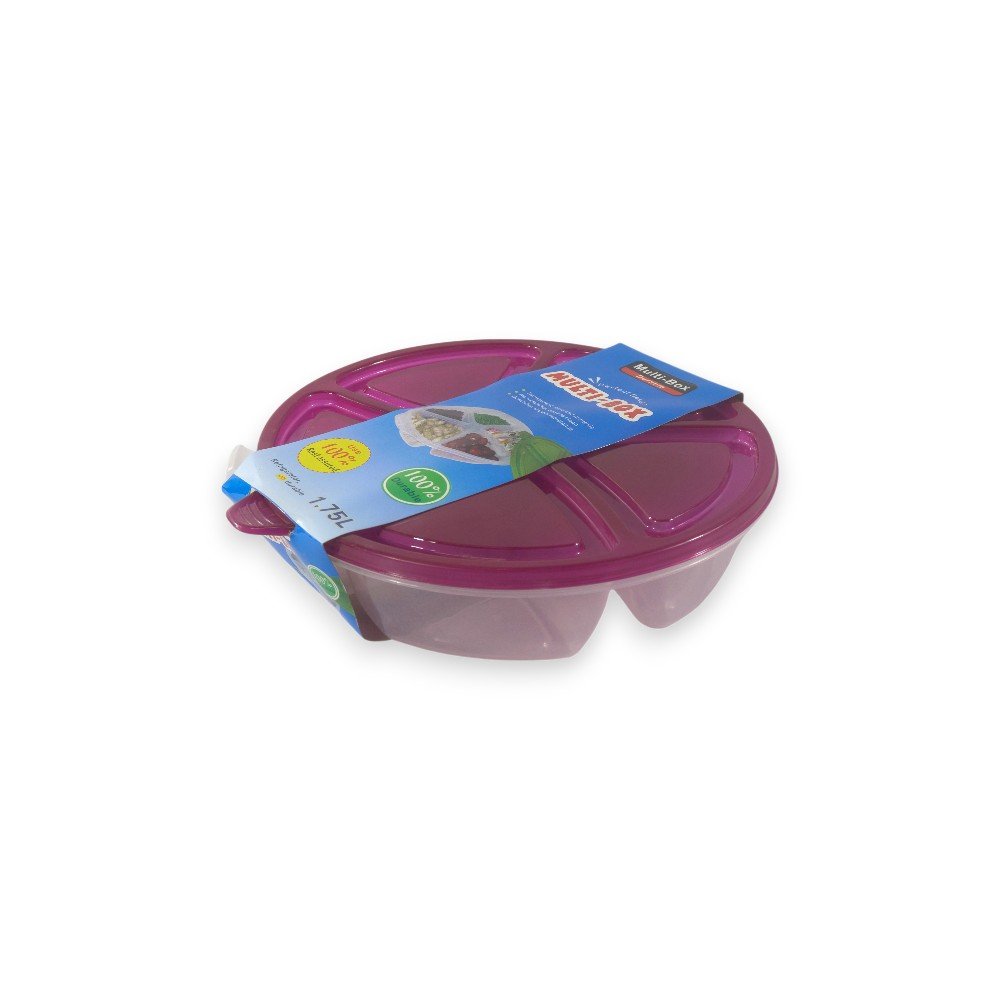 Round Divided Food Storage Container- 30x28x7cm