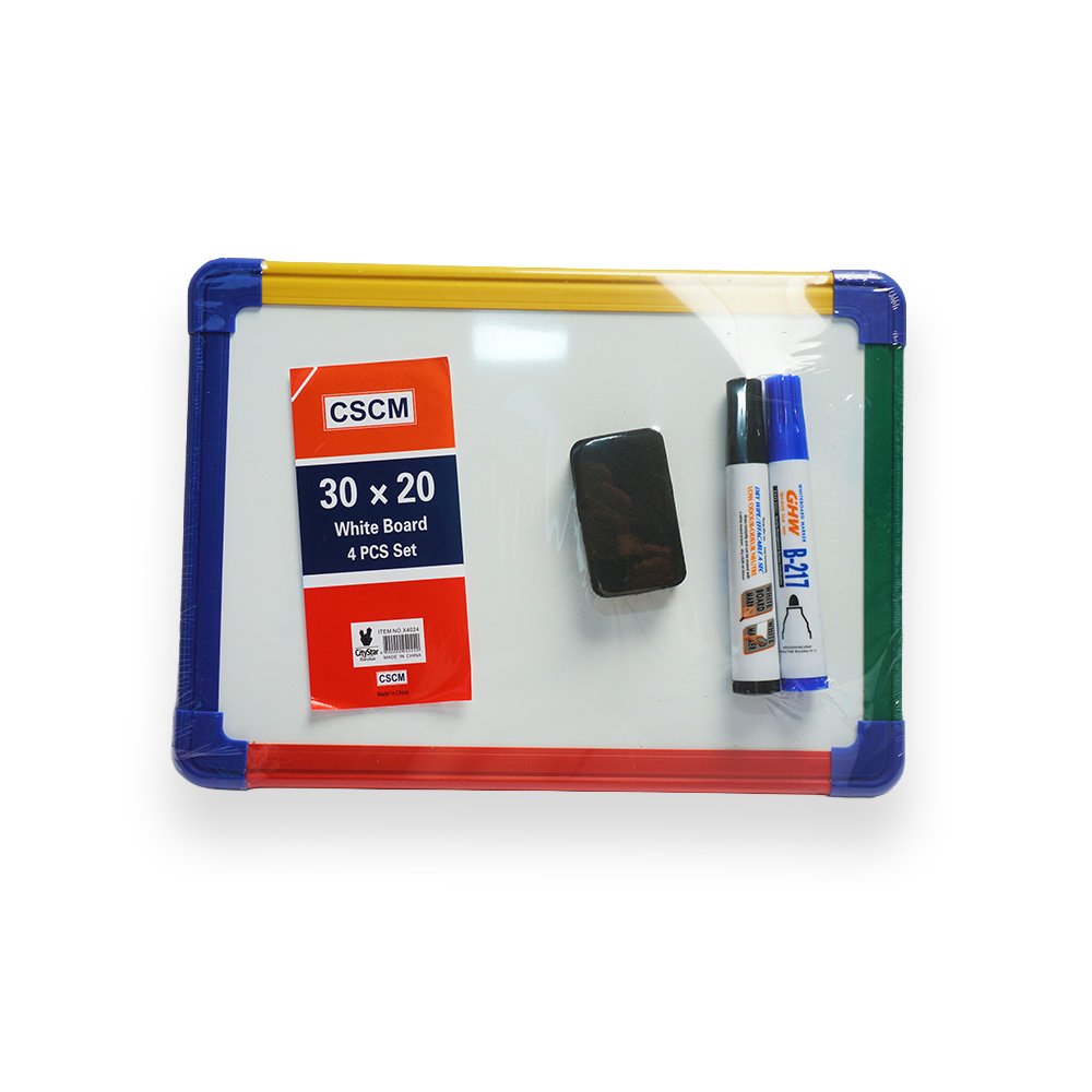"Magnetic Whiteboard Set- 30x20cm, 4 Pieces"