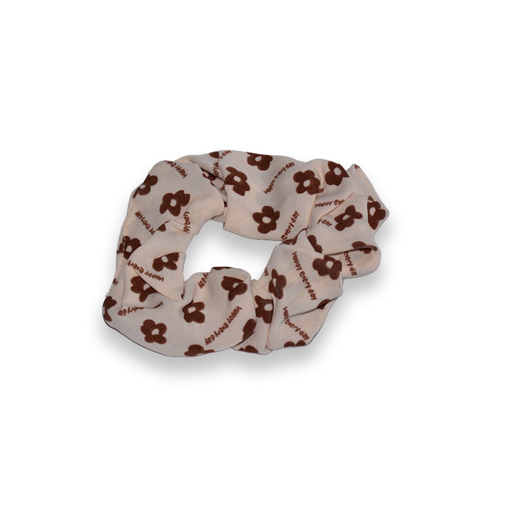Elastic Hair Scrunchies with Flower Pattern