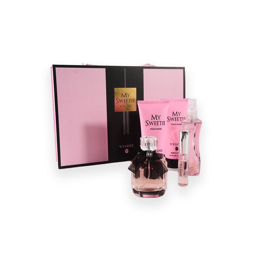 "My Sweetie Fragrance and Skincare Gift Box - Pink, 5 pcs ,100 ml"